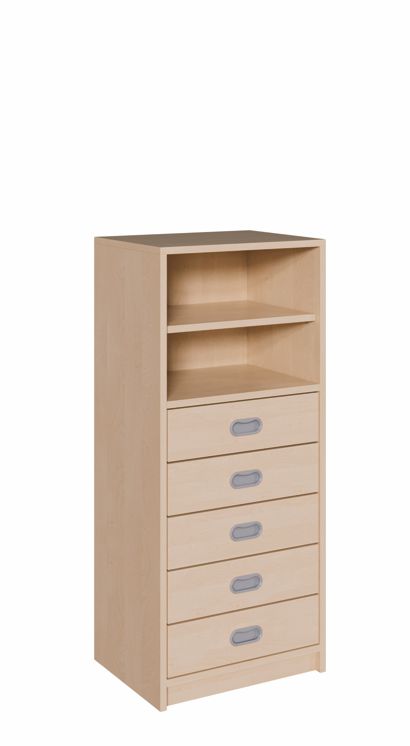 K Kombinationsschrank 120 cm, 5 Schübe/Regal